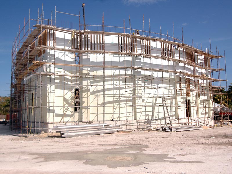 Construction of Quad-Lock Insulated Concrete Forms Library and Hurricane Resistant Community Shelter in Bahamas - Green Harbor Building Systems GA