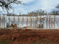 Wall construction of Quad-Lock & Quad-Deck ICF & Concrete Safe Room for Girl Scouts at Camp Ekowah in Oklahoma - Green Harbor Building Systems GA